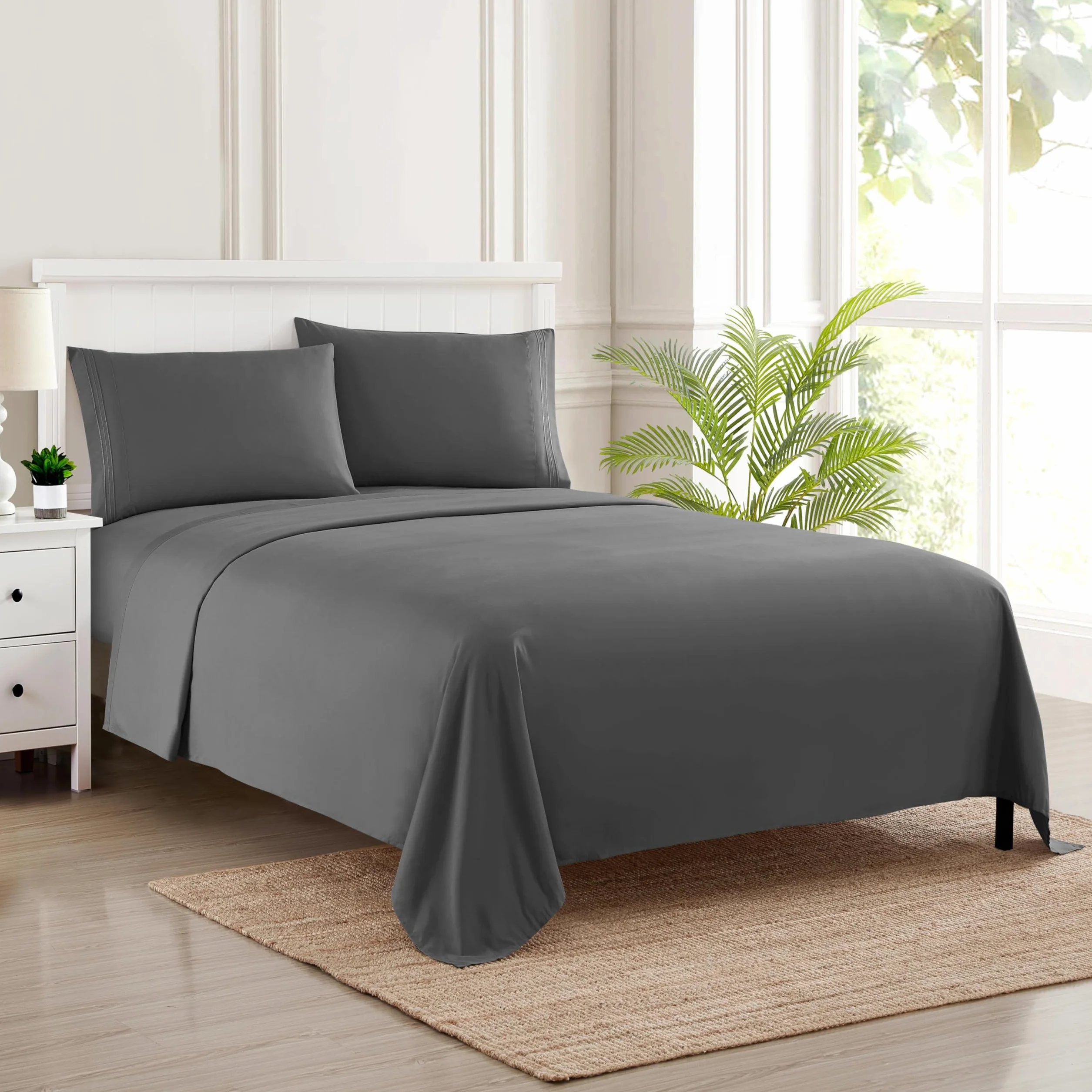California King Sheet Sets - 1800 Supreme Collection Deep Pocket Bedding, Extra Deep Pocket, Gray