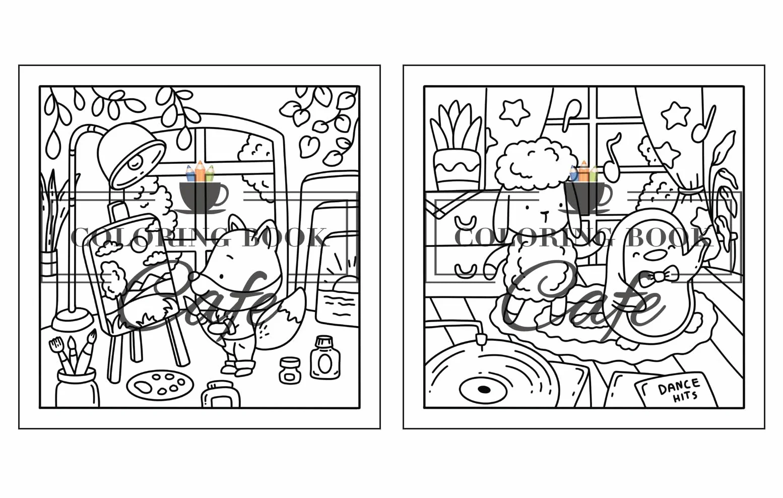 Comfy Life: Cute and Comfy Coloring Book for Adults and Teens Featuring Hygge Scenes with Adorable Animal Characters for Stress Relief and Relaxation