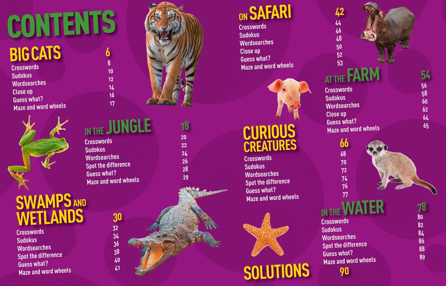 Puzzle Book Animals: Brain-tickling Quizzes, Sudokus, Crosswords and Wordsearches