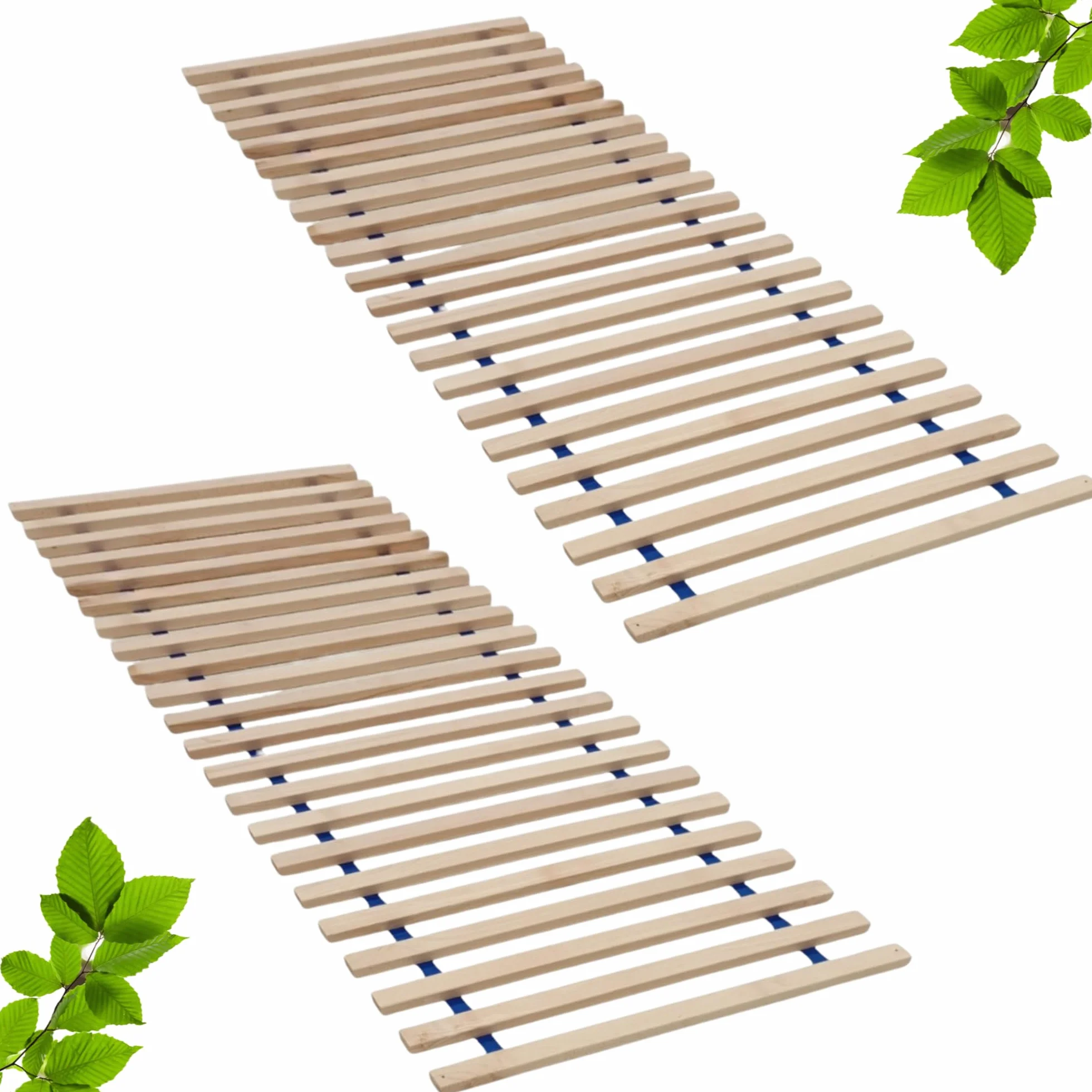 Rolowany Stelaż Listwowy 140x200 cm 22 Listew Lite Drewno Bukowe 170 kg