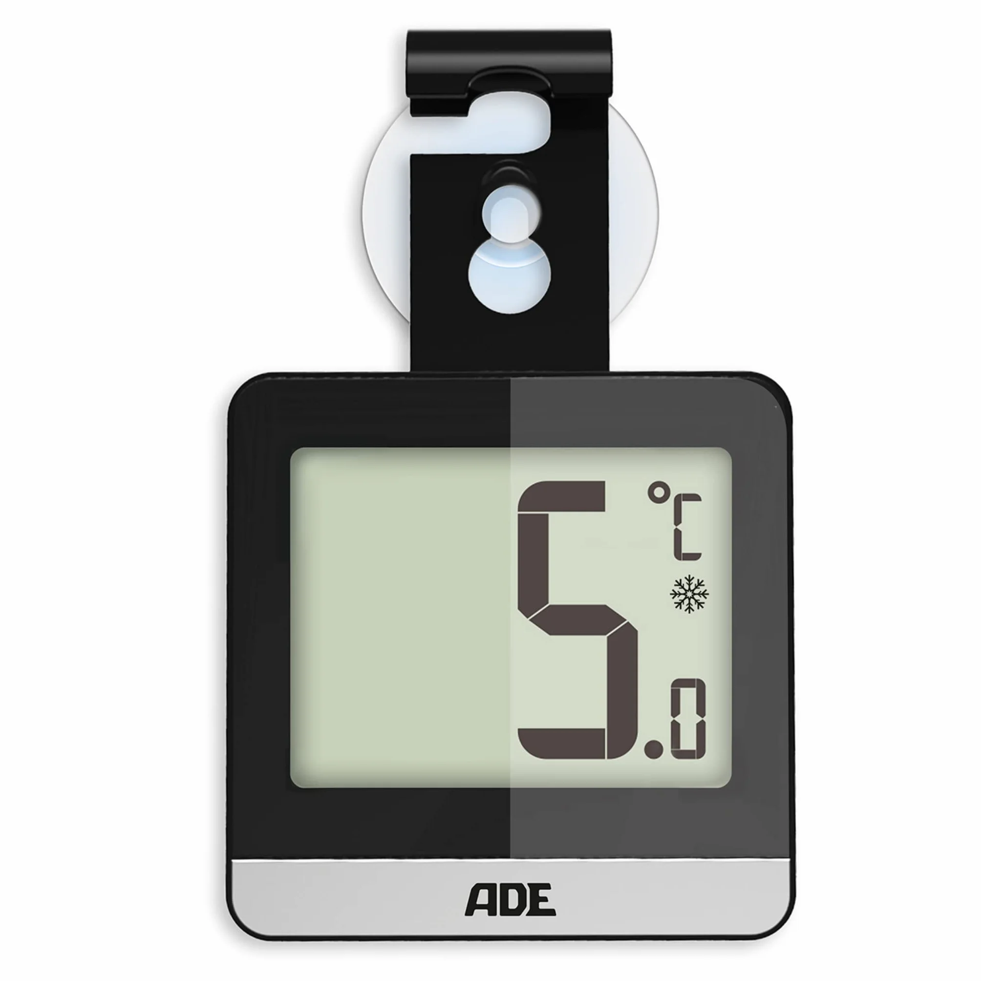 ADE Cyfrowy termometr do lodówki, magnetyczny termometr do zamrażarki i lodówki, duży wyświetlacz, od -20°C do 60°C, kolor czarny