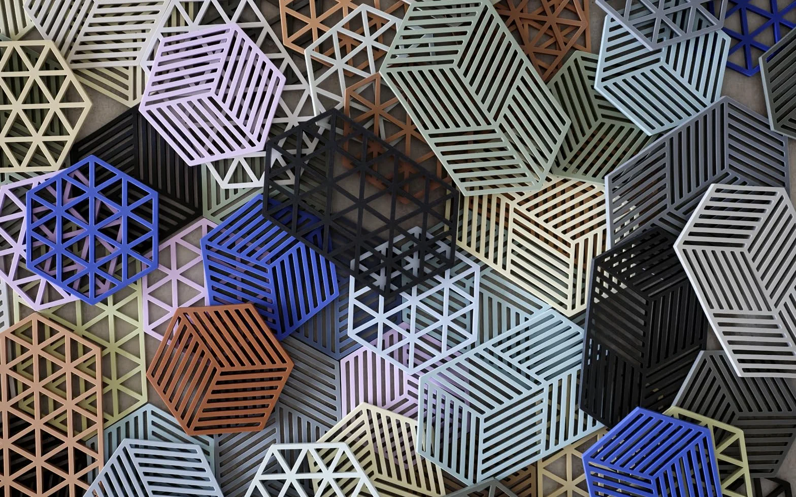Zone Denmark Hexagon Podstawka 24 x 14 x 0,9 cm Cool Grey