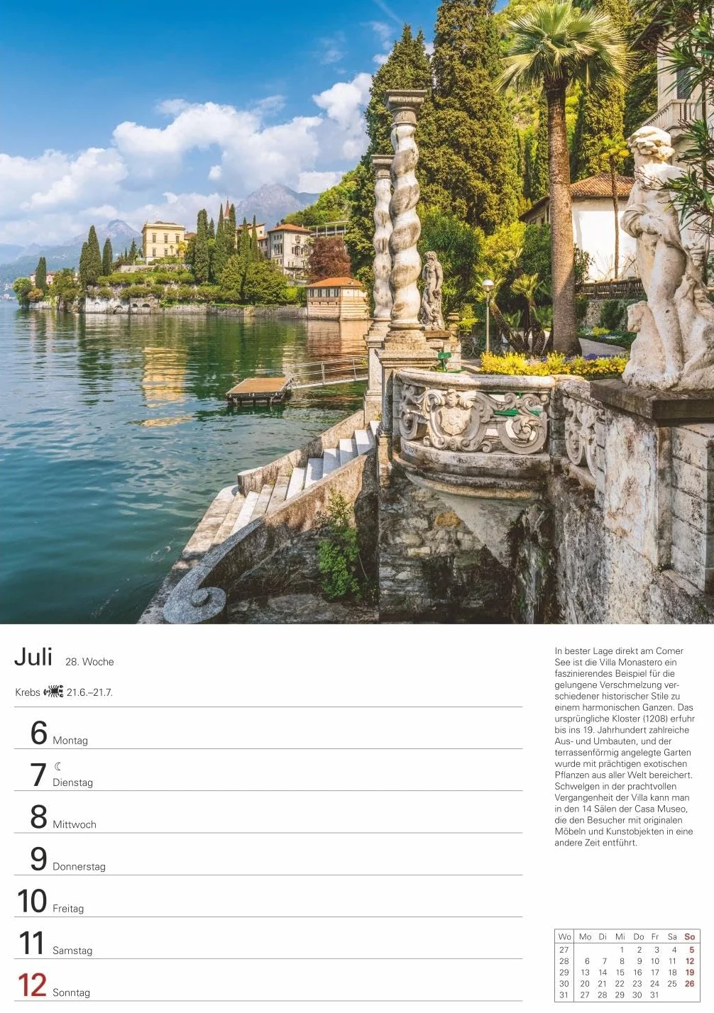 Italien Wochenplaner 2026 - Eine Reise in 53 Bildern: Eine Reise nach Bella Italia in faszinierenden Fotografien. Wandkalender 2026 zum Eintragen im Format 25 x 35,5 cm