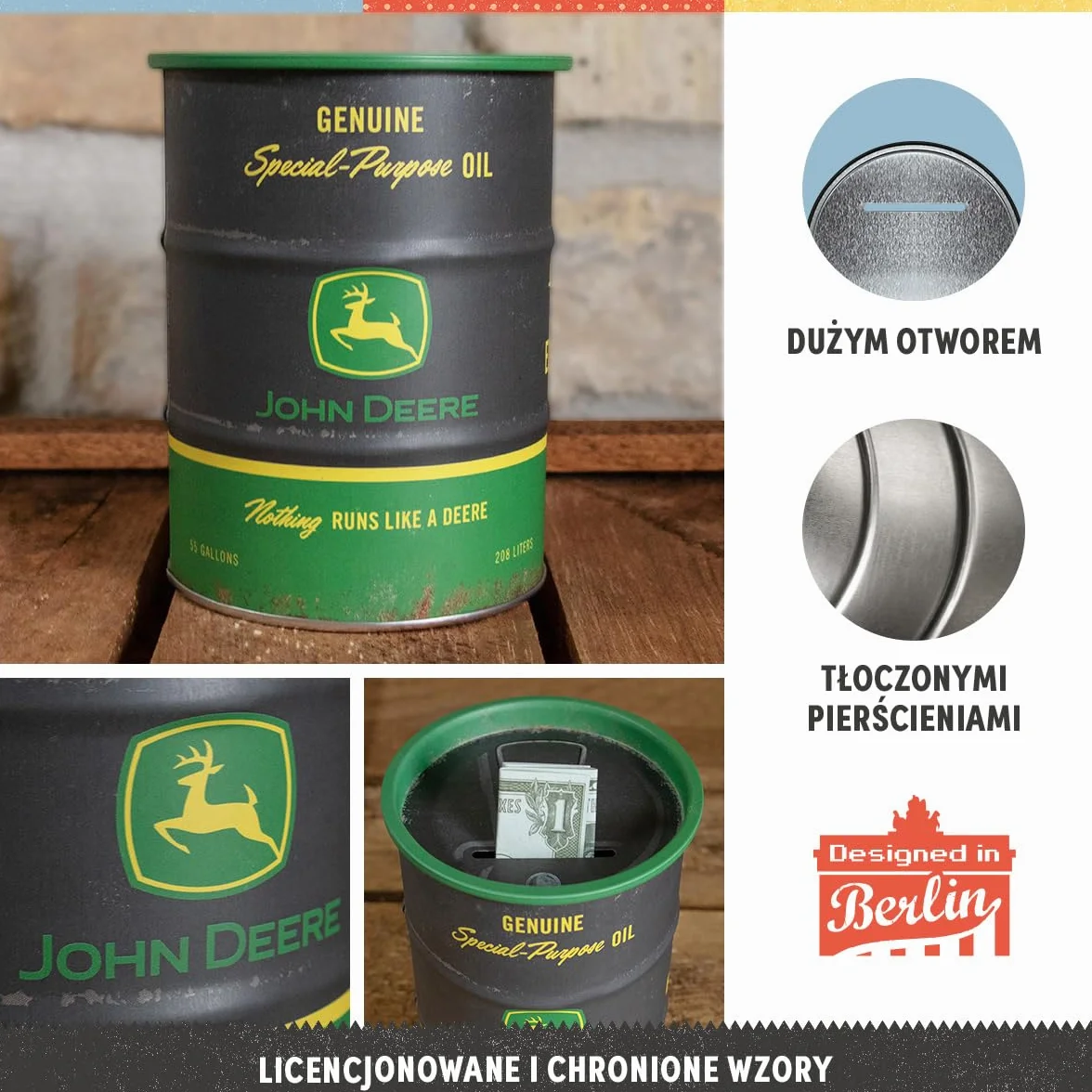John Deere Nostalgic-Art Retro Skarbonka Metalowa 600 ml Vintage