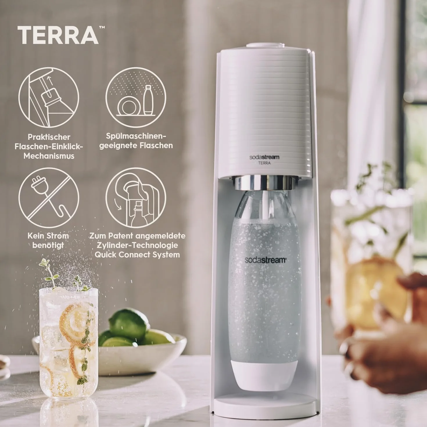 sodastream TERRA Promopack Saturator, Biały, 44 cm
