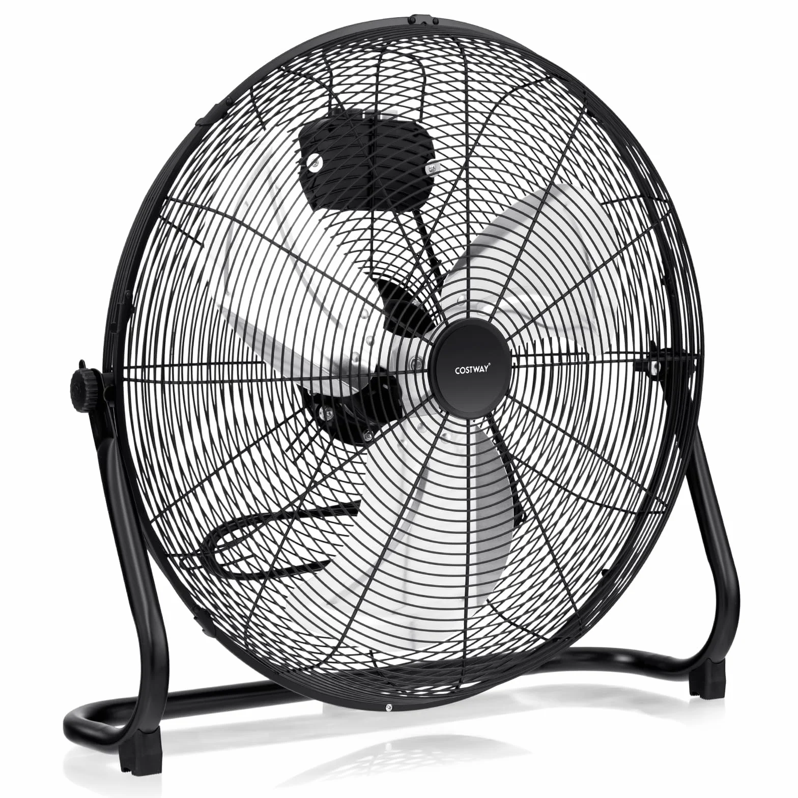 COSTWAY Wentylator podłogowy 51 cm 160 W 3 prędkości chromowany