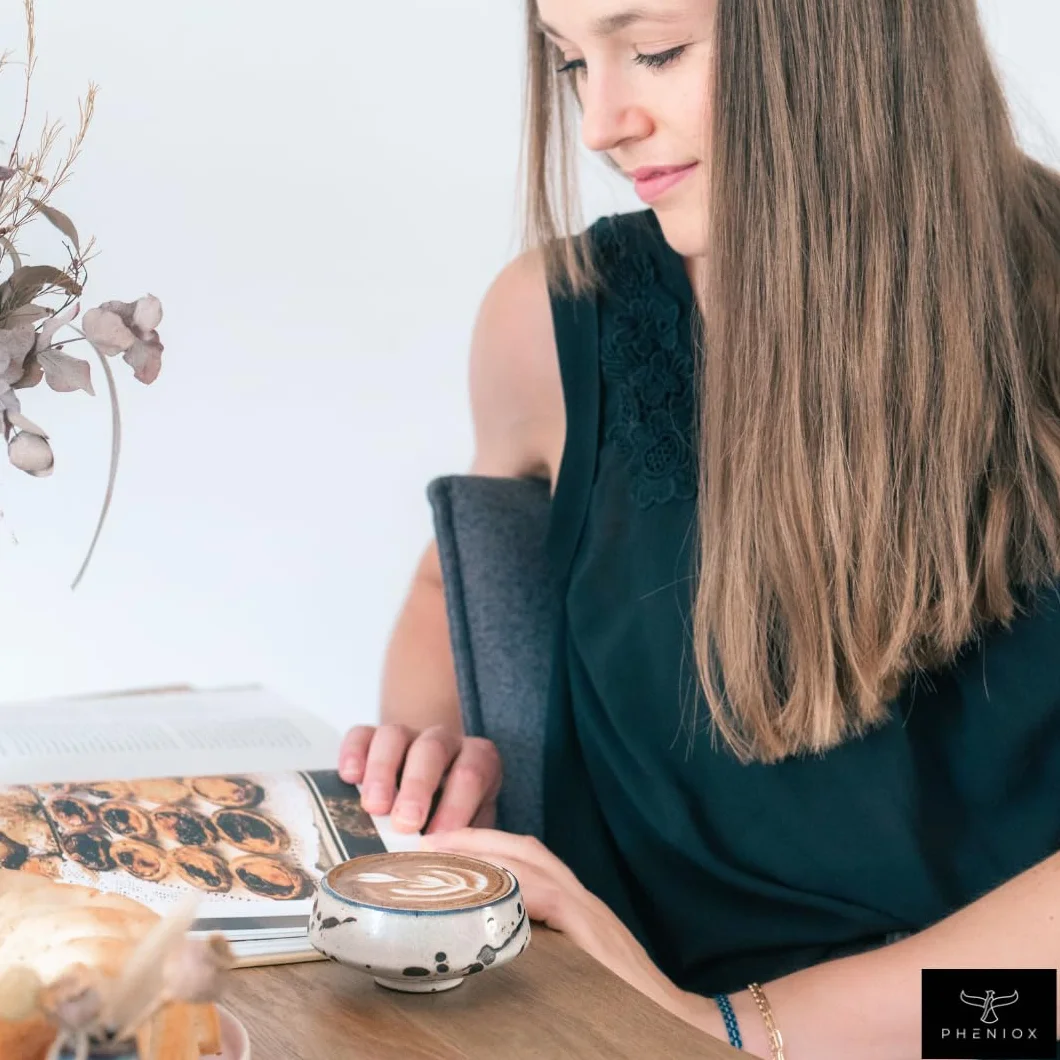 Pheniox | Zestaw filiżanek do cappuccino Barista – 2 x 180 ml | wysokiej jakości filiżanki do latte art z porcelany – filiżanki do kawy bez uchwytu | ponadczasowe, nowoczesne wzornictwo – nadają się