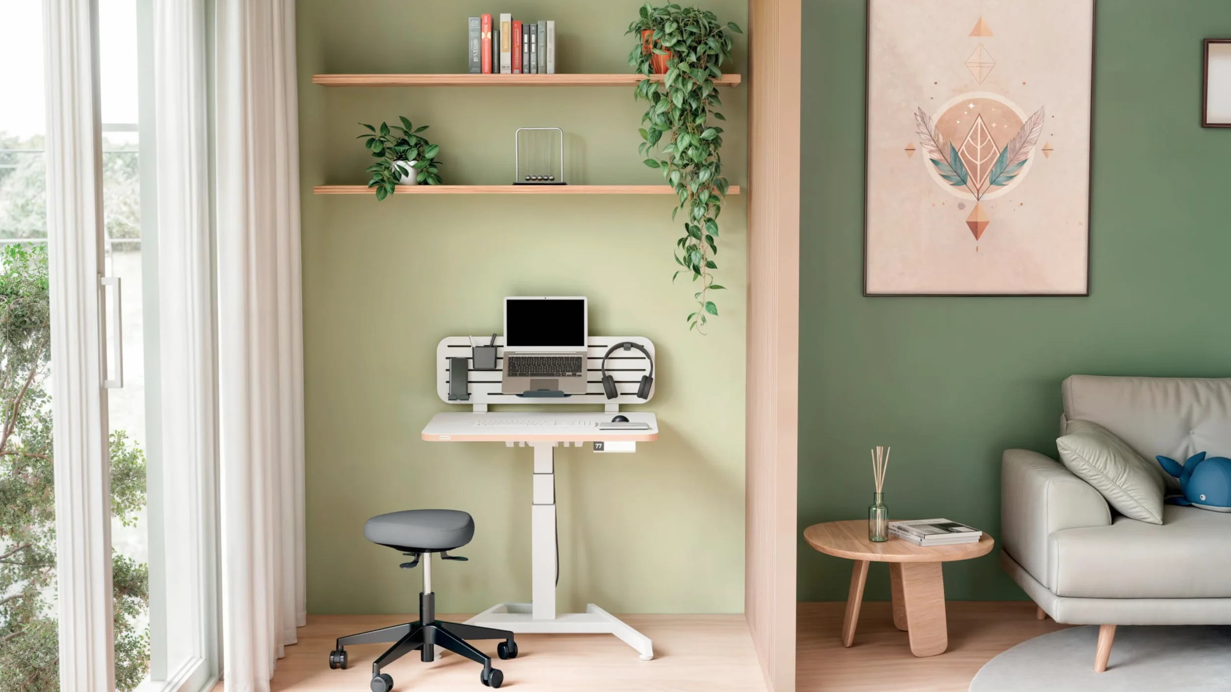 Leitz Ergo Active Stołek na Kółkach Ergonomiczny z Regulacją Wysokości 47-60cm Siedzisko z Poduszką Pianki Podwójnej Gęstości Czarny