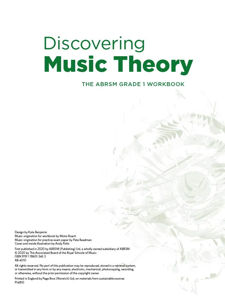 Discovering Music Theory, The ABRSM Grade 1 Workbook