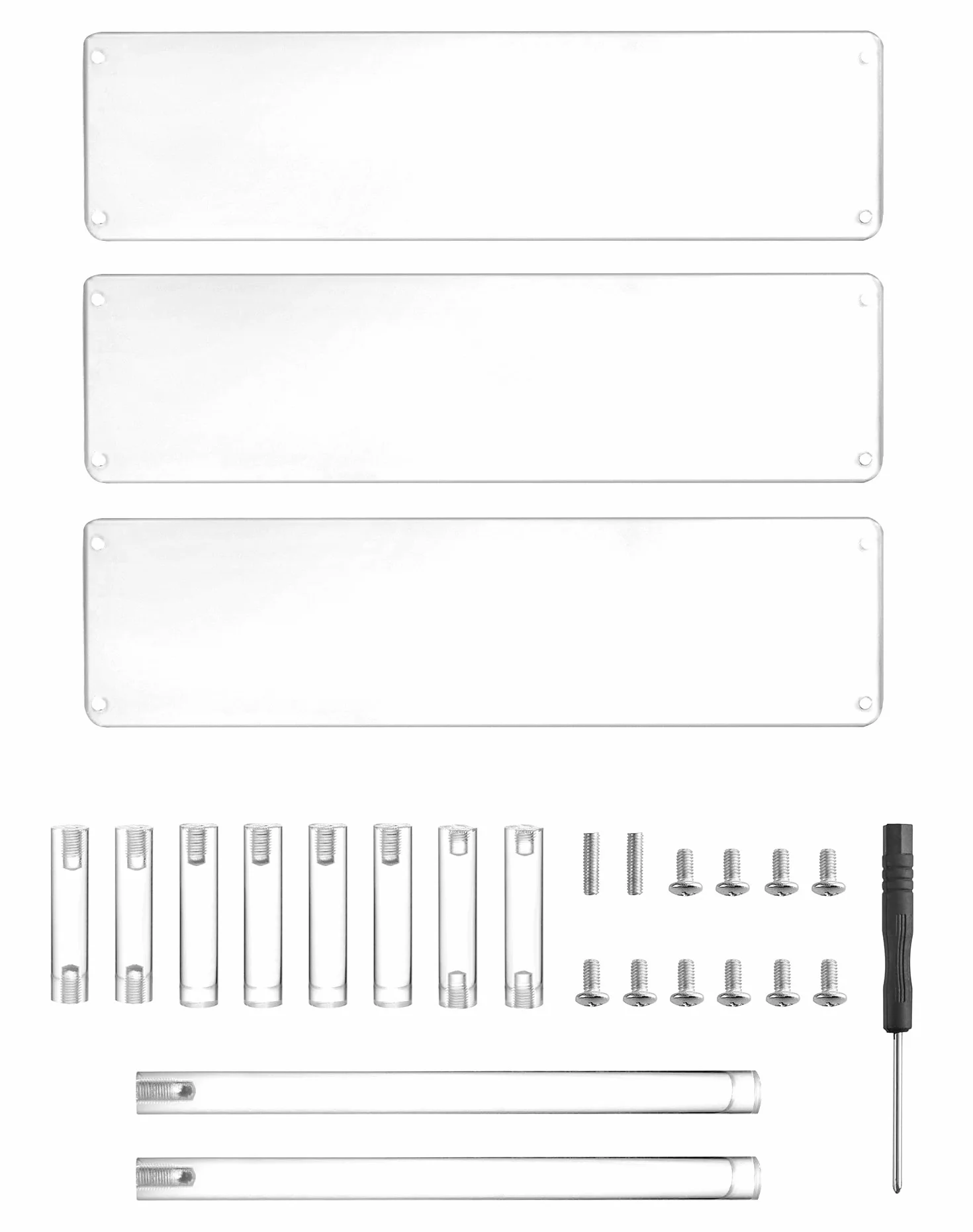 QWORK® 3-warstwowy stojak akrylowy, przezroczysta akrylowa półka ekspozycyjna na figurki, biżuterię, babeczkę, szminkę, lakier do paznokci, przyprawę, 30 x 21 x 15 cm