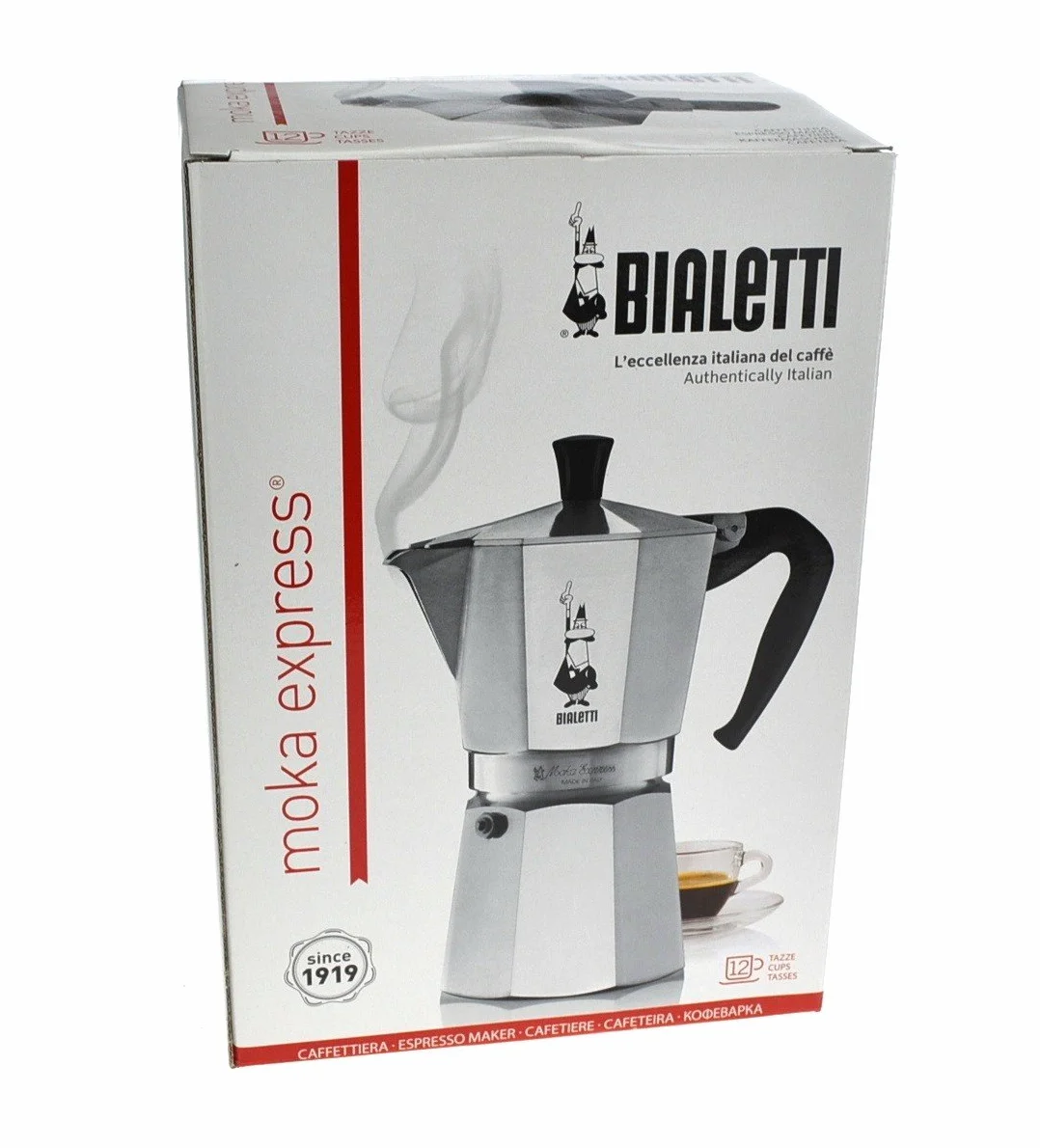 Bialetti Express Moka Pot 12 czapek aluminium srebrny