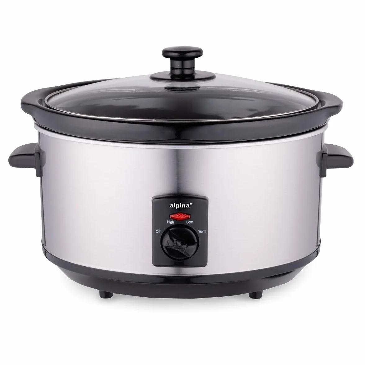 Alpina Slow Cooker 3,5L Ceramiczny Stal Nierdzewna 3 Stopnie Grzania