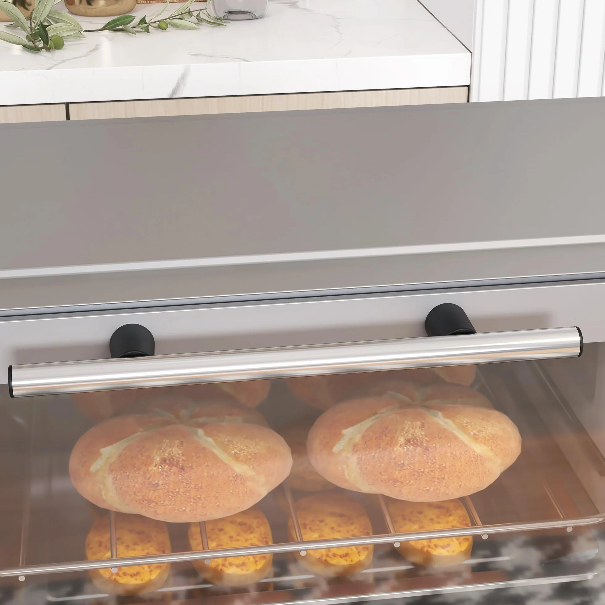 HOMCOM Mini piekarnik 9 l 750 W 100-230°C timer 60 min srebrny
