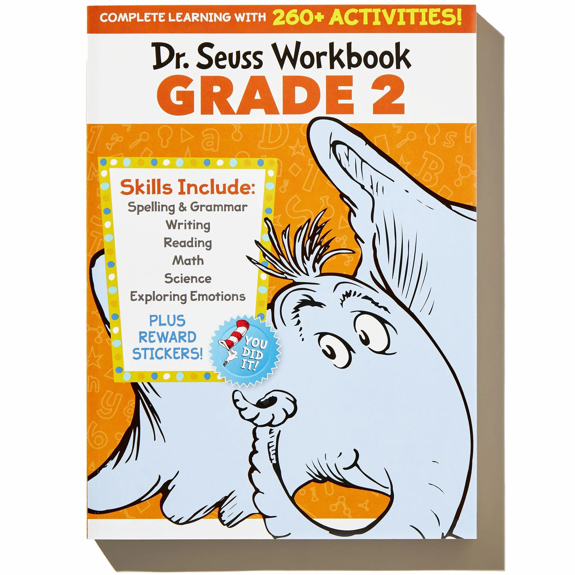 Dr. Seuss Workbook: Grade 2: 260+ Fun Activities with Stickers and More! (Spelling, Phonics, Reading Comprehension, Grammar, Math, Addition & Subtraction, Science)