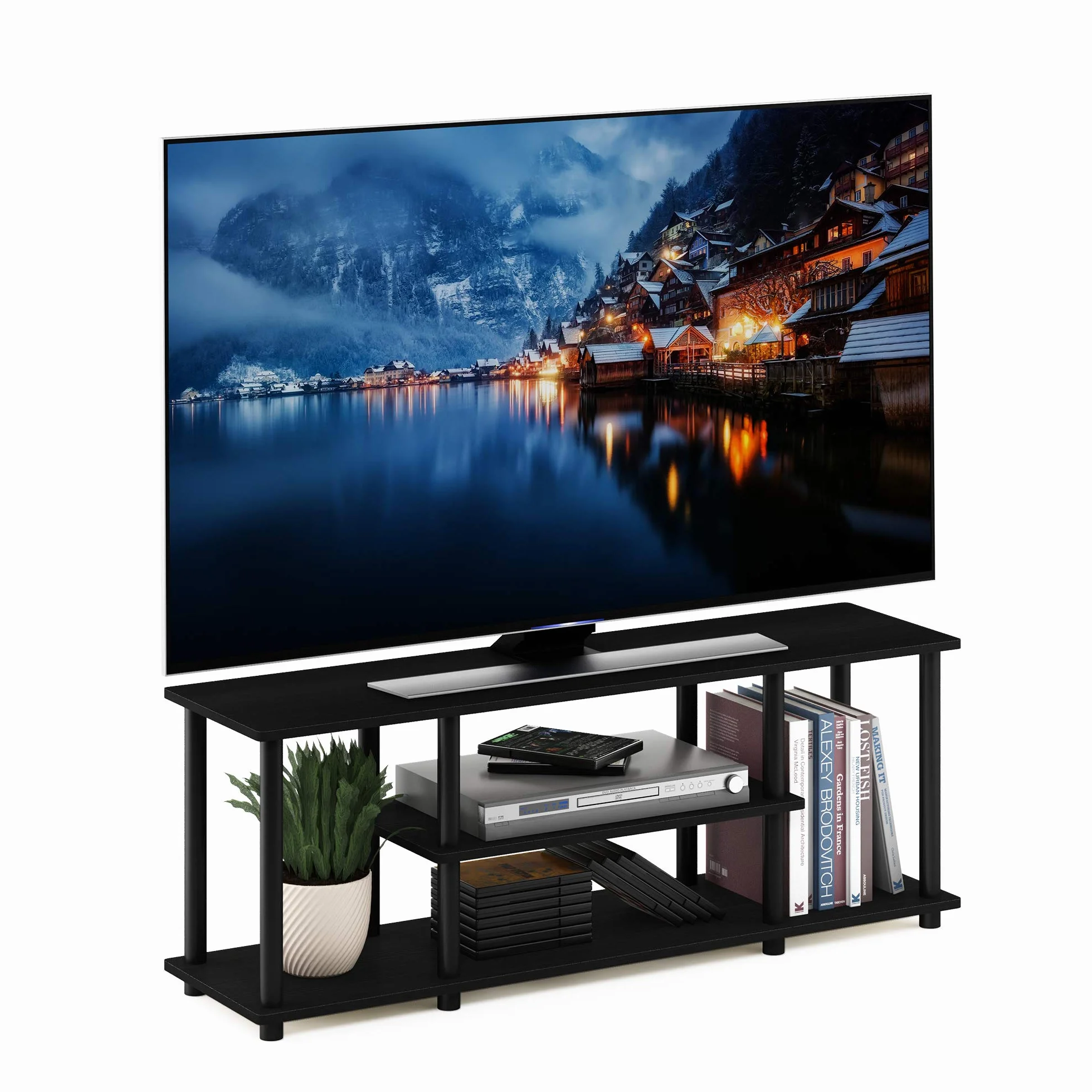 Furinno Regał do rozrywki TV z półkami orzech włoski 29,72 x 29,72 x 41,15 cm