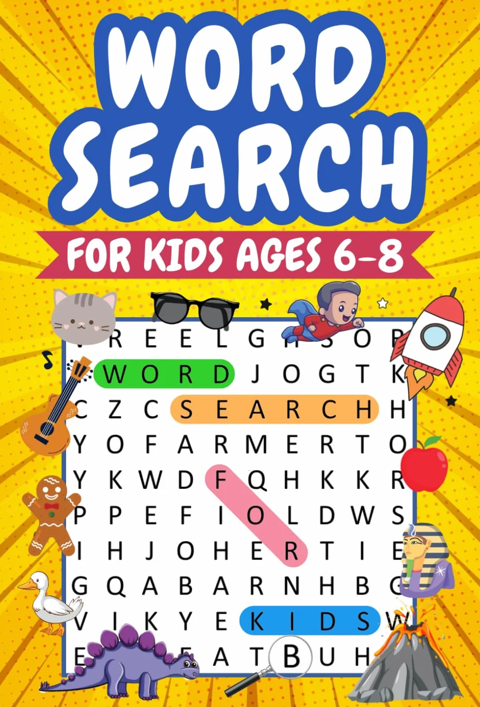 Word Search for Kids Ages 6-8: 100 Themed Puzzles with Pictures