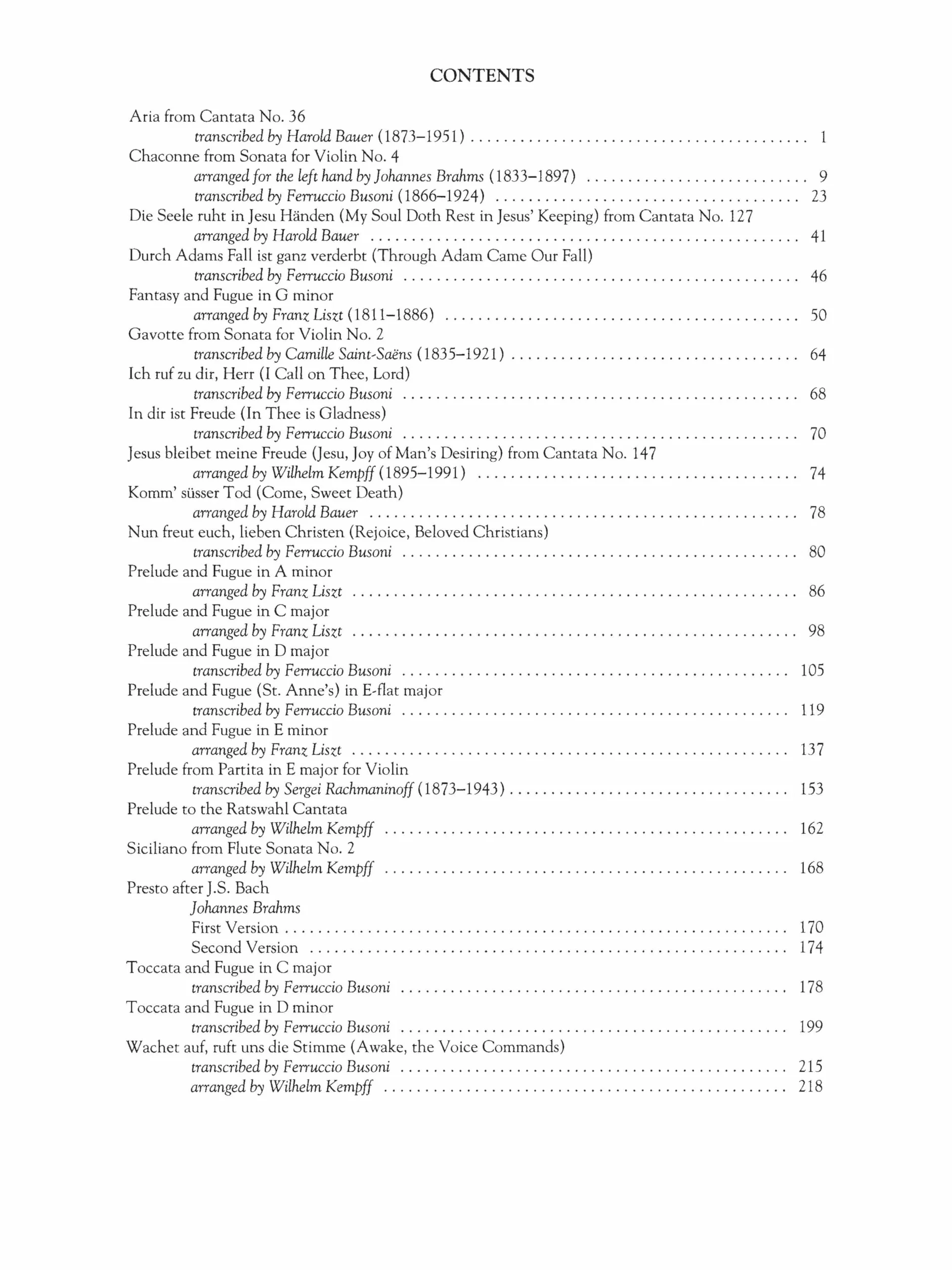 Johann sebastian bach : collected transcriptions 26 piano transcriptions by great composers and pian: Schirmer Library of Classics Volume 2044 Piano Solo