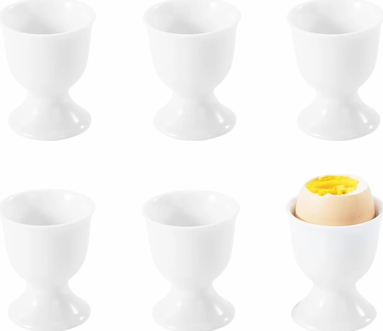 Mujiluxe Zestaw kieliszków do jajek ceramicznych 6 sztuk biały