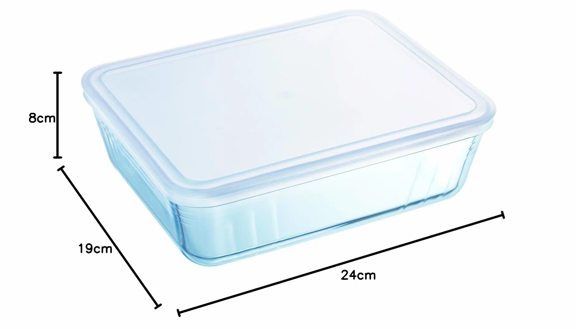 Pyrex Prostokątne naczynie z plastikową pokrywką 2,6 l