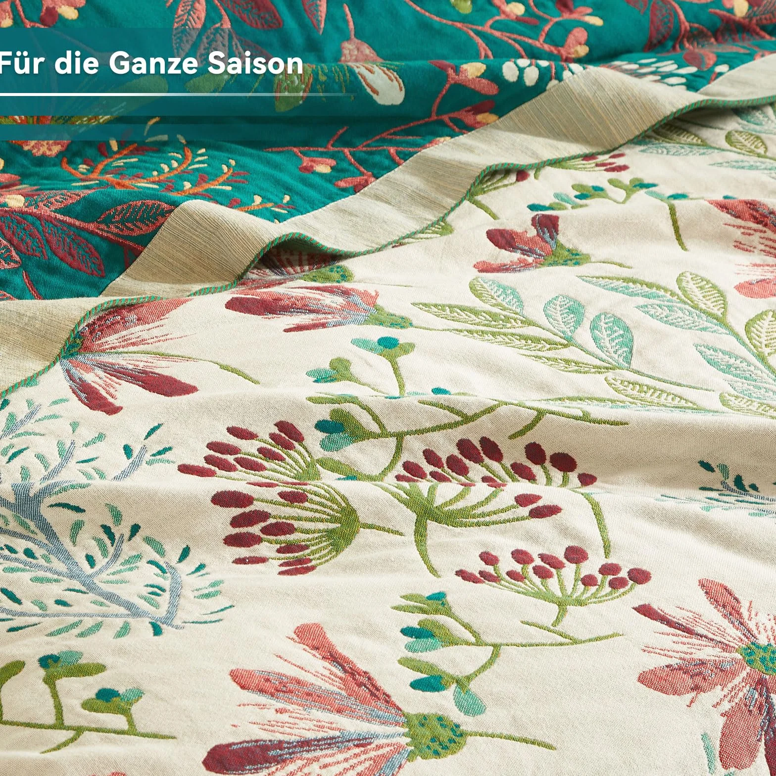 Bailix koc boho 100% bawełna 230 x 250 cm muślin frędzle dwustronny patchwork Zielony Beżowy