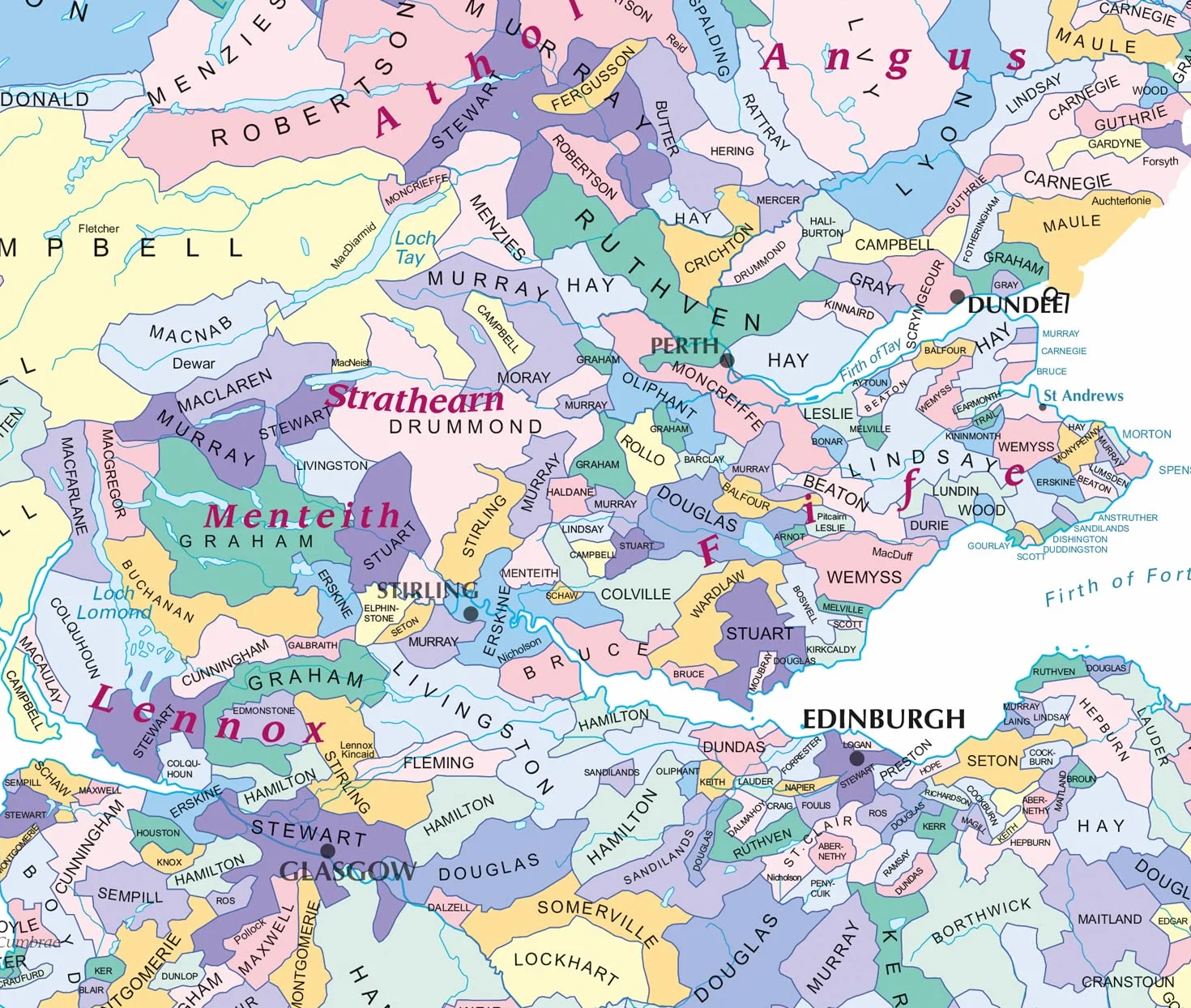 Collins Scotland Clans and Tartans Map: Over 170 arms, official insignia, crests and tartans of Scottish Clans