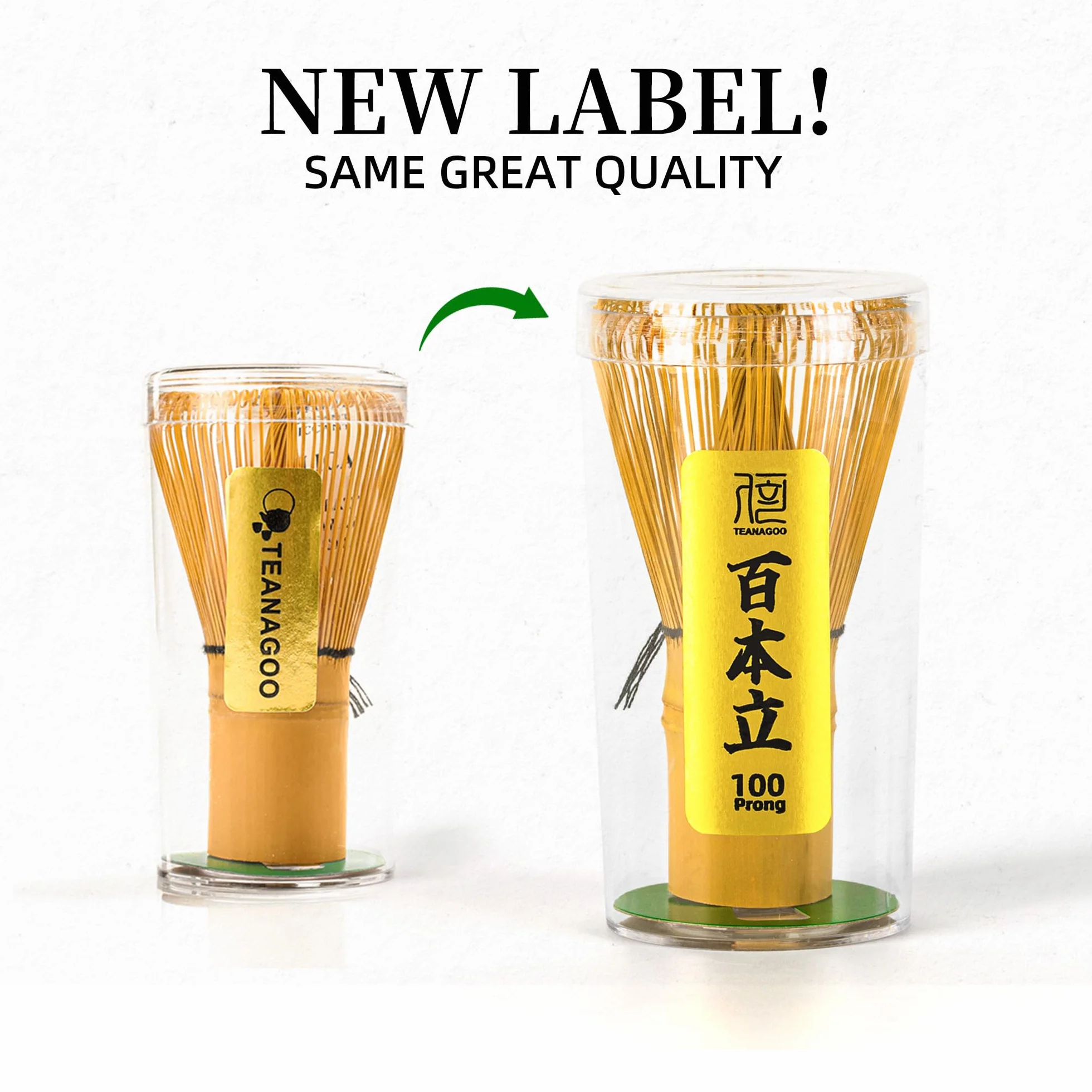 TEANAGOO Trzepaczka do matcha z 100 ząbkami, bambusowa trzepaczka do herbaty matcha, ręcznie wykonana organiczna tradycyjna japońska chasen, mieszadło matcha szczotka do autentycznego przygotowywania