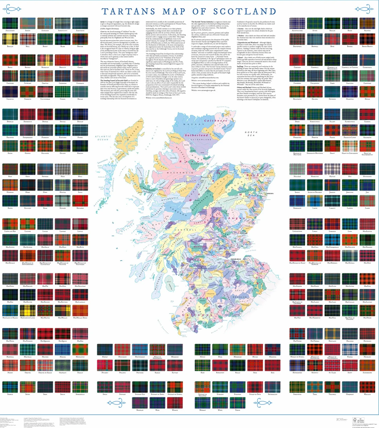 Collins Scotland Clans and Tartans Map: Over 170 arms, official insignia, crests and tartans of Scottish Clans