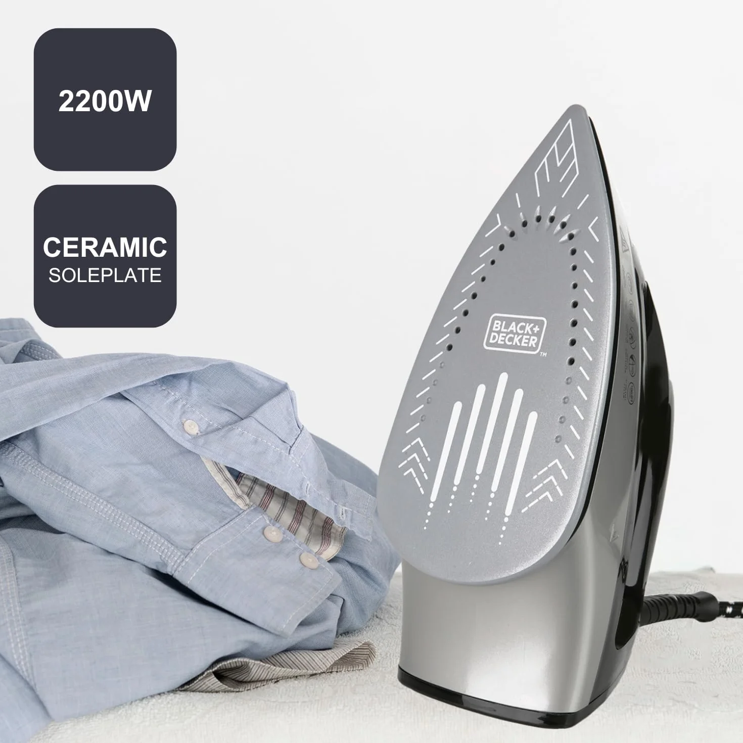 BLACK+DECKER BXSS22000E żelazko parowe 2200 W szare