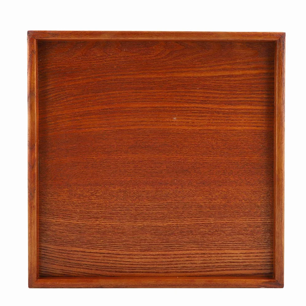 Kwadratowa taca z litego drewna 30x30 cm do serwowania kawy i herbaty