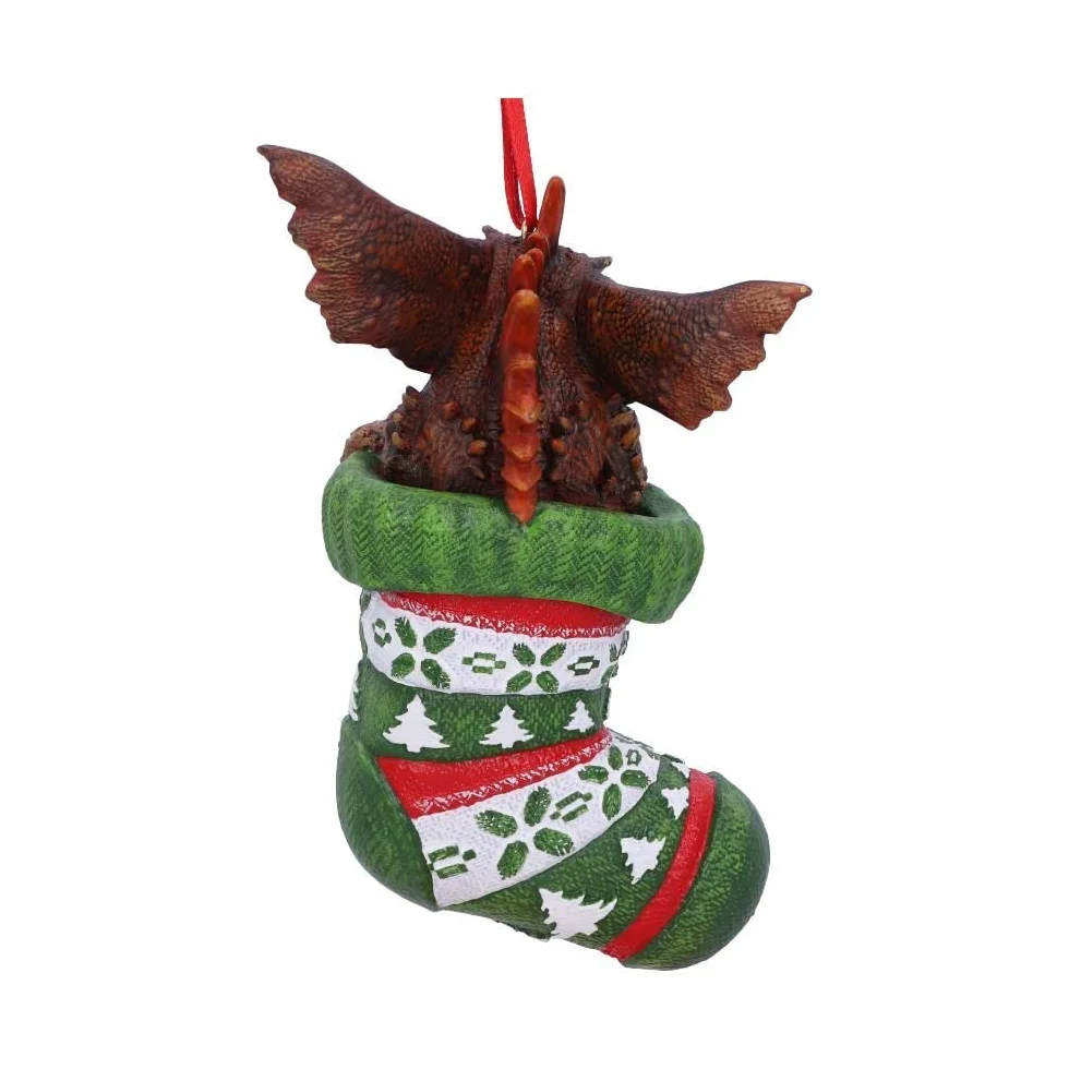 Nemesis Now Gremliny irokez w pończochach wiszący świąteczny dekoracyjny ornament 12 cm, żywica, zielony, oficjalnie licencjonowany towar Harry Potter, odlewany w najlepszej żywicy, fachowo ręcznie