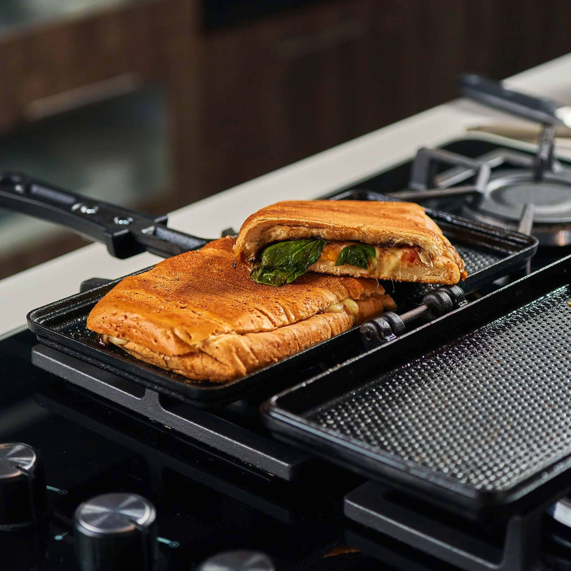 VICTORIA Opiekacz do kanapek żeliwny 27 x 14 cm, toster Panini Maker