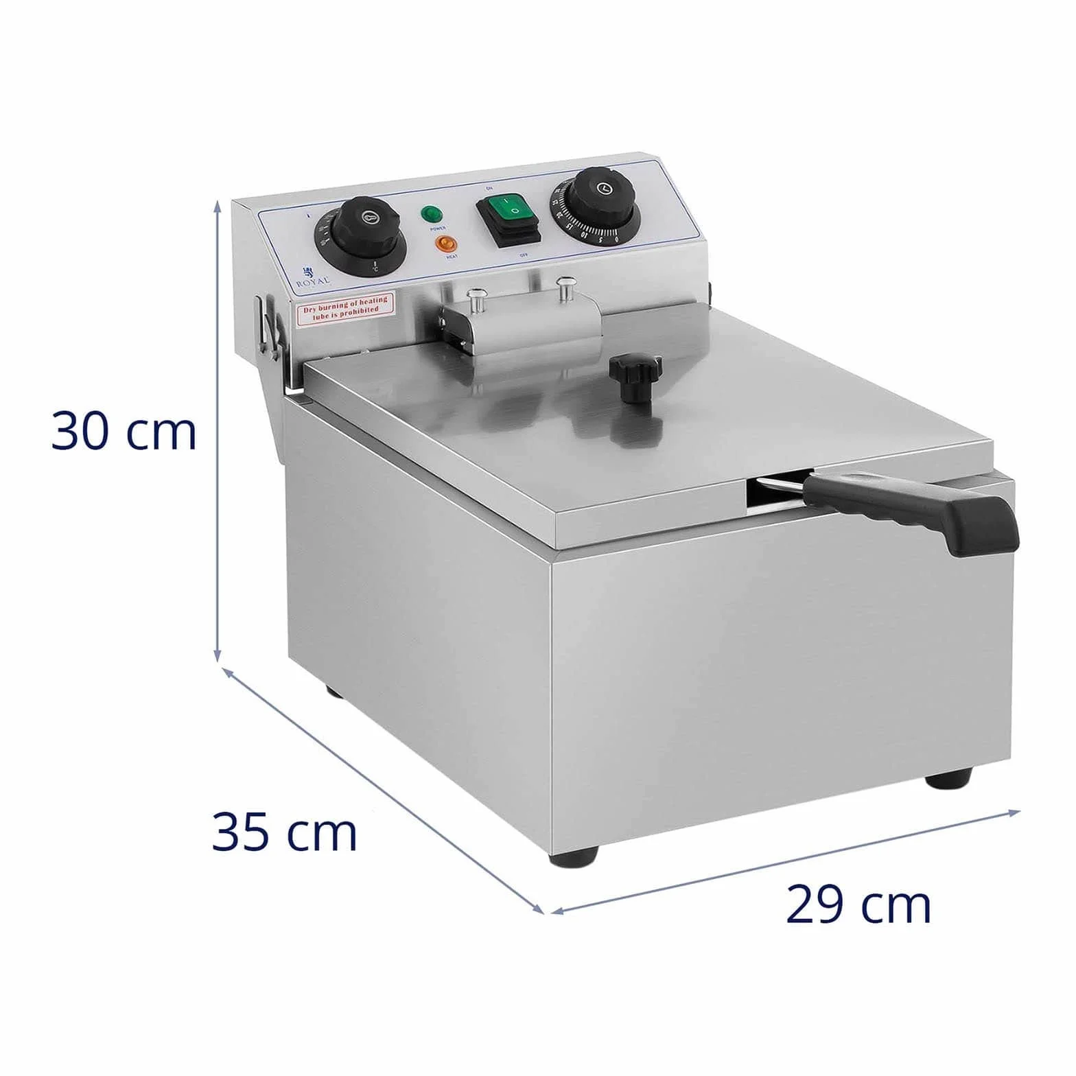 Royal Catering Elektryczna frytkownica ze stali nierdzewnej RCTF 10EB 3200 W 10 l 50-200 °C