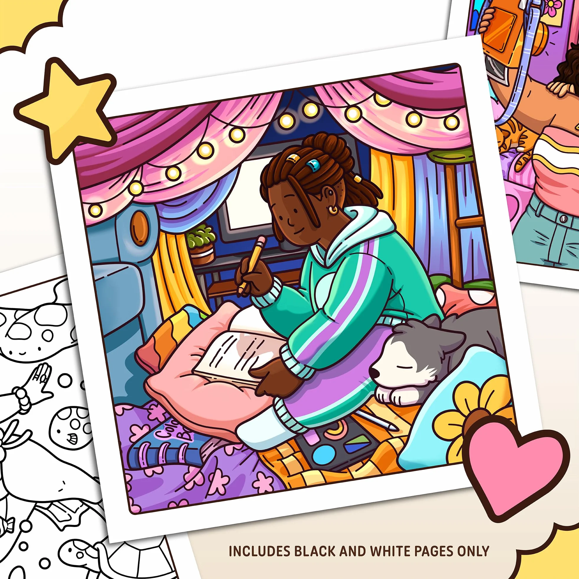 Curvy Cuties: A Body Positivity Coloring Book for Women and Teen Girls with Cozy Moments of Self-Love, Confidence, Self-Care, and Relaxation