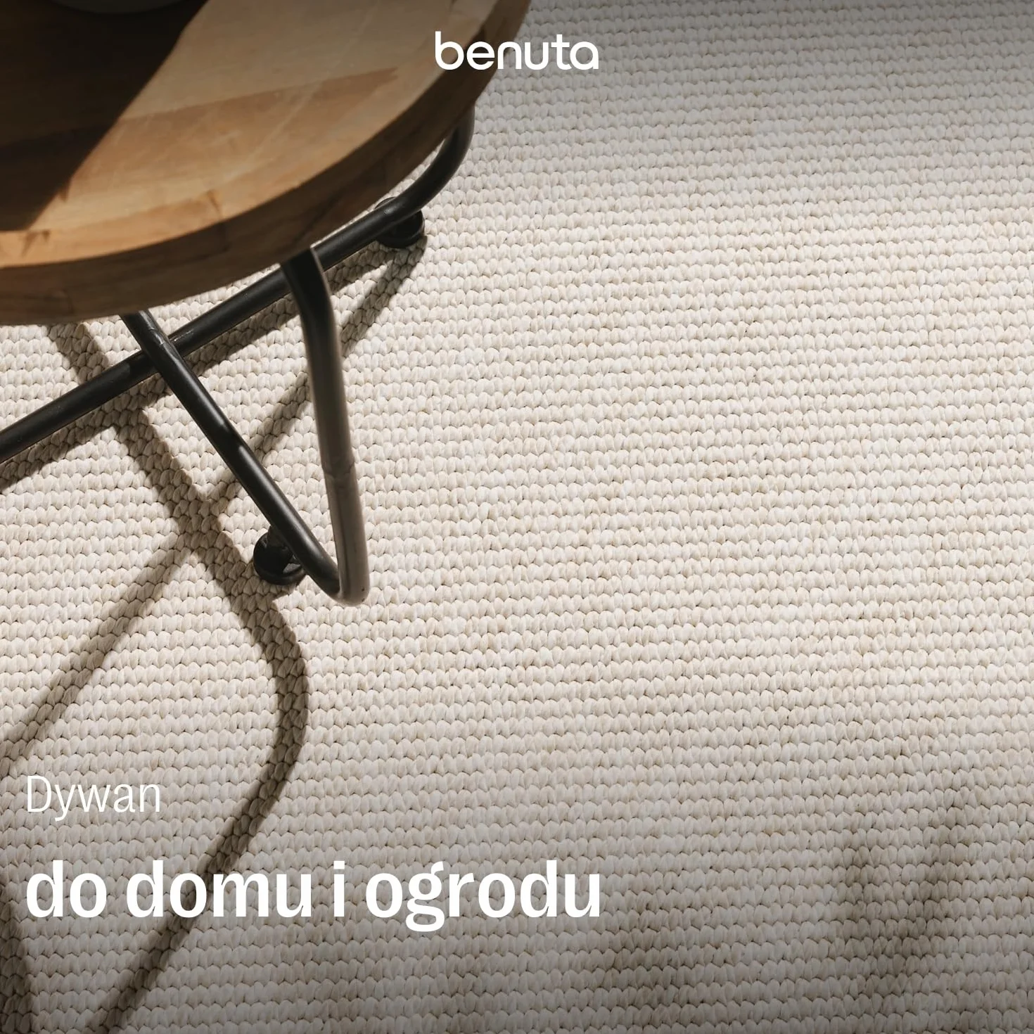 benuta Basic Dywan In & Outdoor Iowa - Kremowy 160x230 cm - Boho juta - Wodoodporny UV balkon, taras, ogród, kuchnia, salon - Trwały