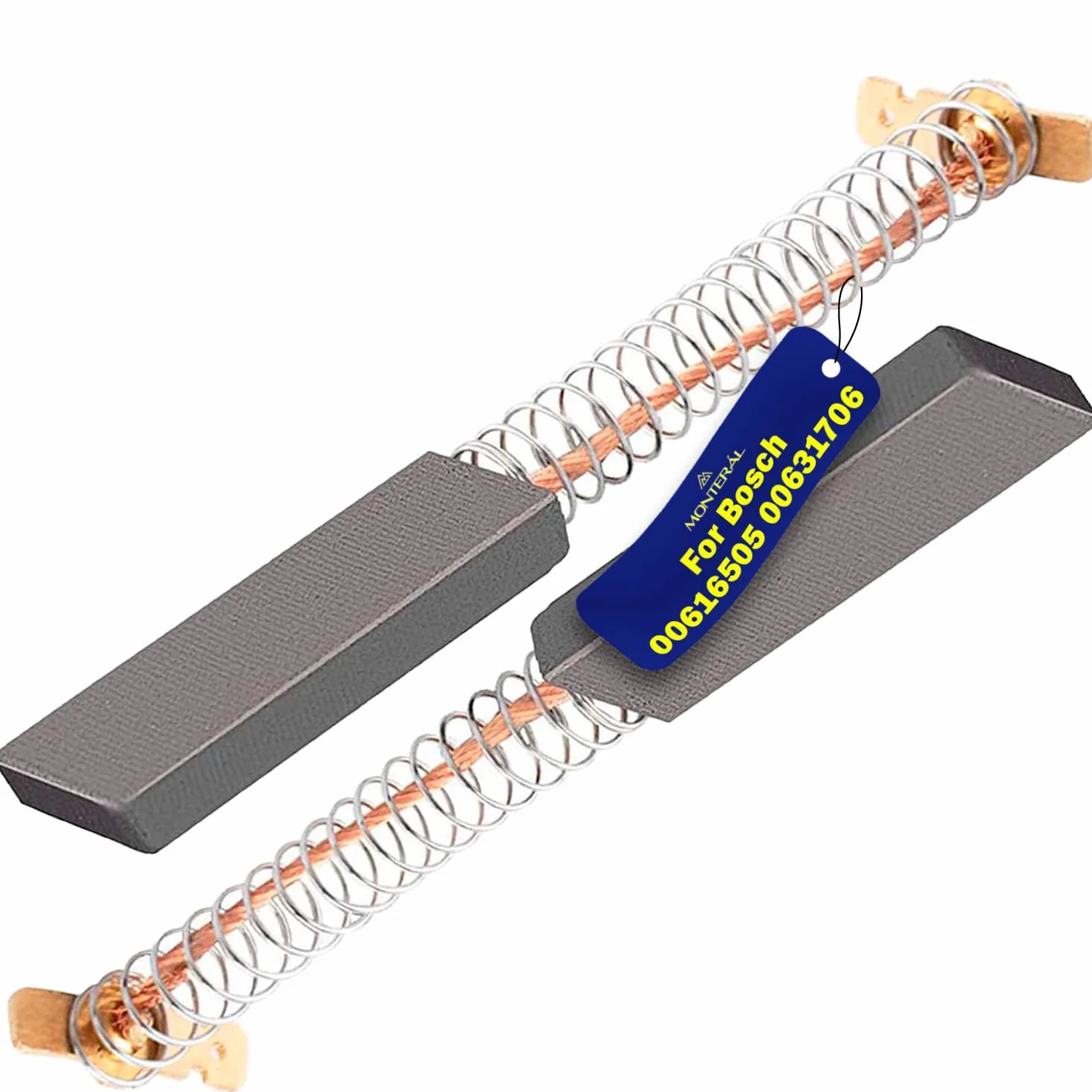 2 Sztuki Szczotek Węglowych do Silnika Pralki - Wymiar 5 х 13,5 х 42/43 mm - z Oryginalnym Kodem 00616505 00631706 dla Bosch - Gwarancja 10 Lat - MONTERAL