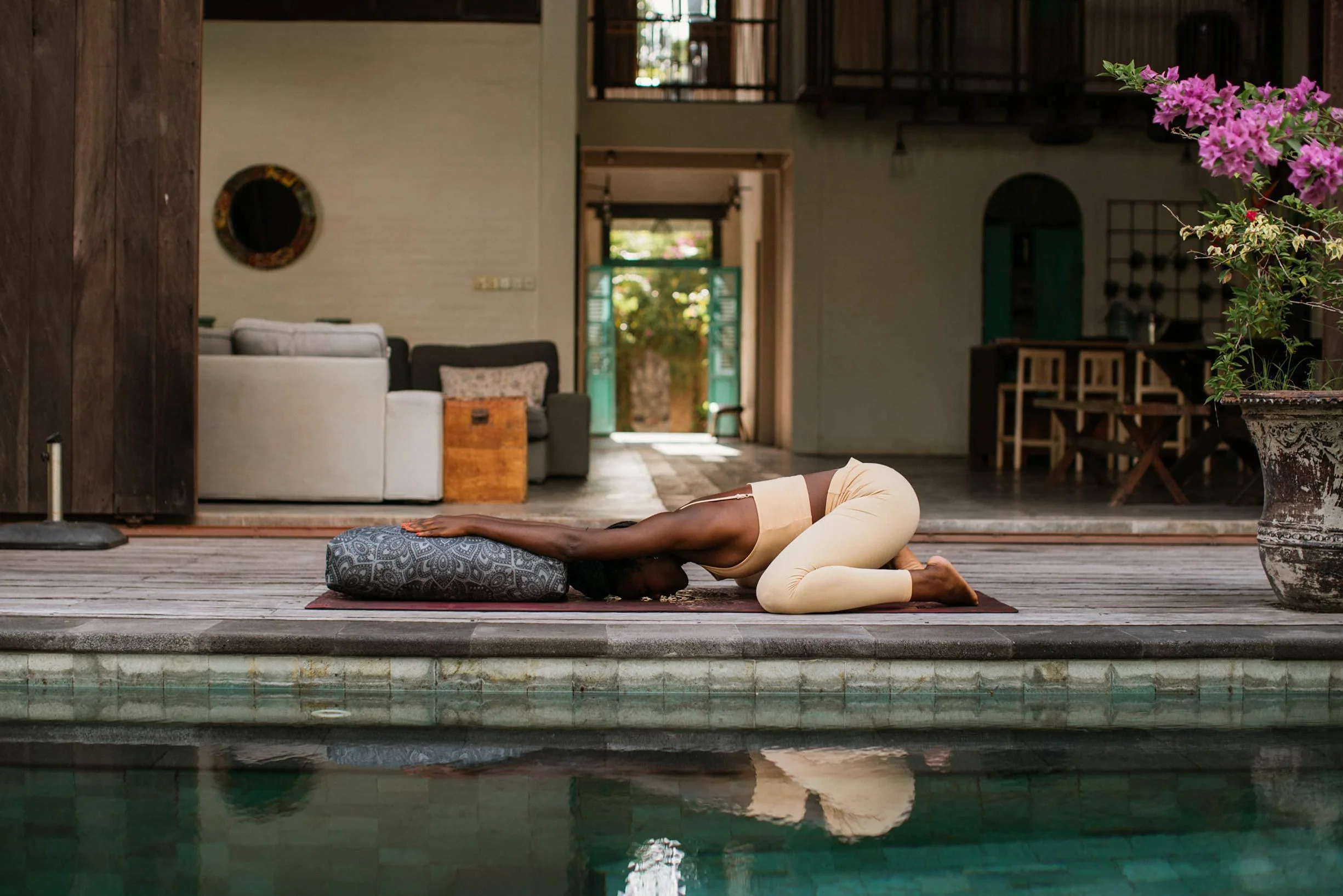 Yoga Design Lab Yoga Bolster Poduszka do Jogi z Mikrofibry z Recyklingu Naturalna Bawełna Wypełnienie Piankowe